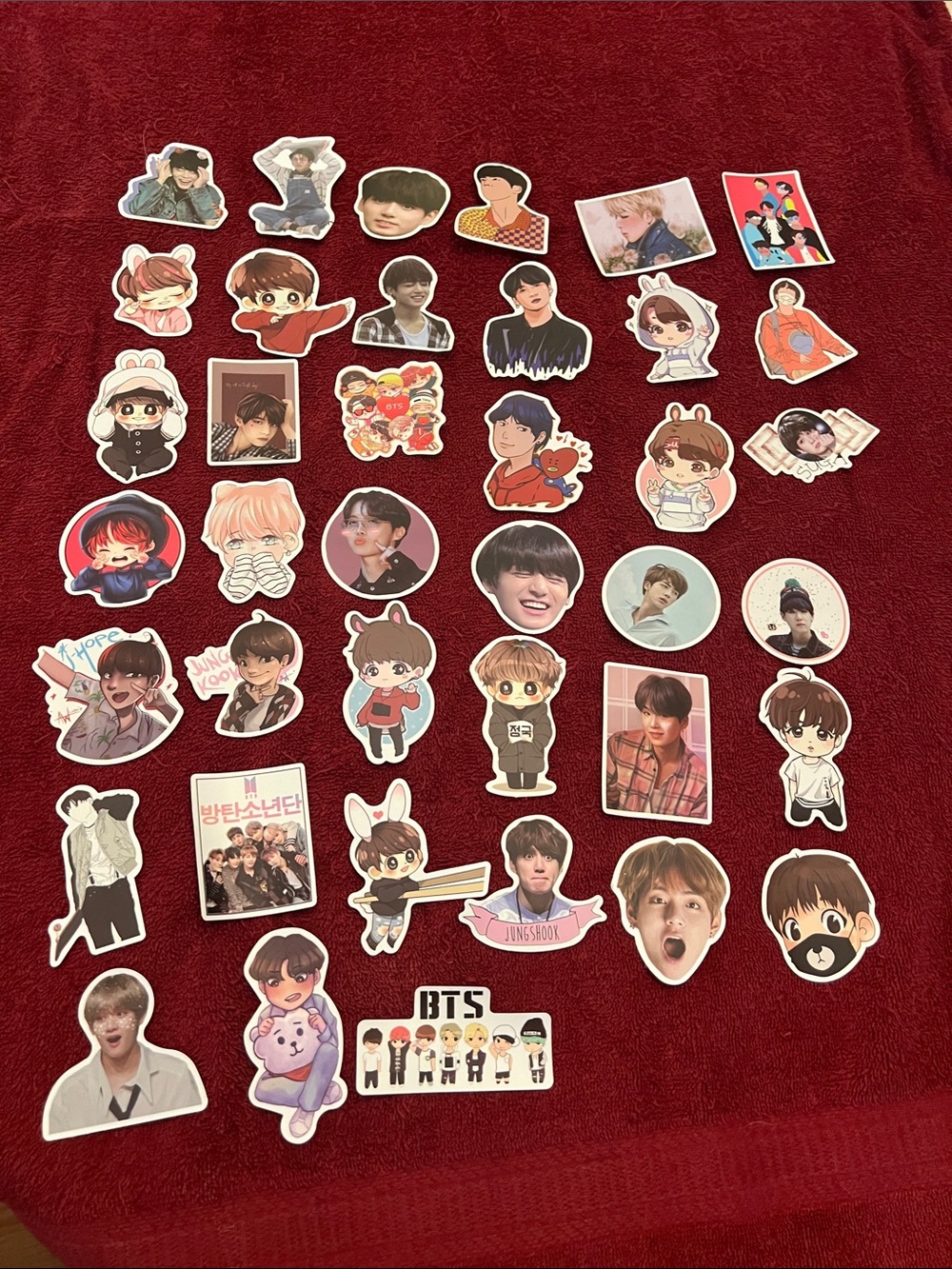 BTS K-Pop Sticker Set - 39 piece Multicolor